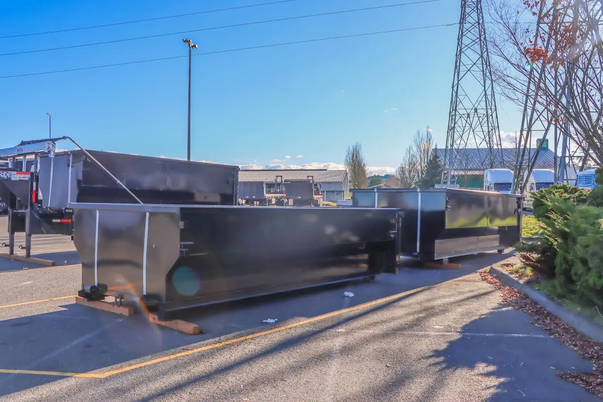 Roll-off dumpster ready for waste disposal at job site for Construction Dumpster Rental in Lower Providence